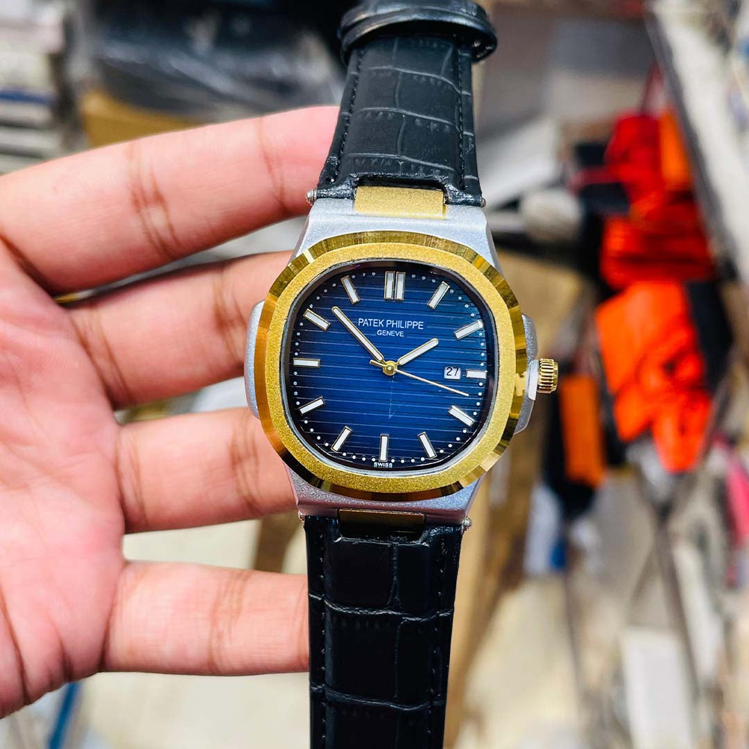 Patek Philippe Nautilus Blue Dial – Two-Tone Bezel Edition