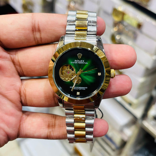 Rolex Oyster Perpetual-Inspired – Two-Tone - Skeleton Dial | Automatic Watch