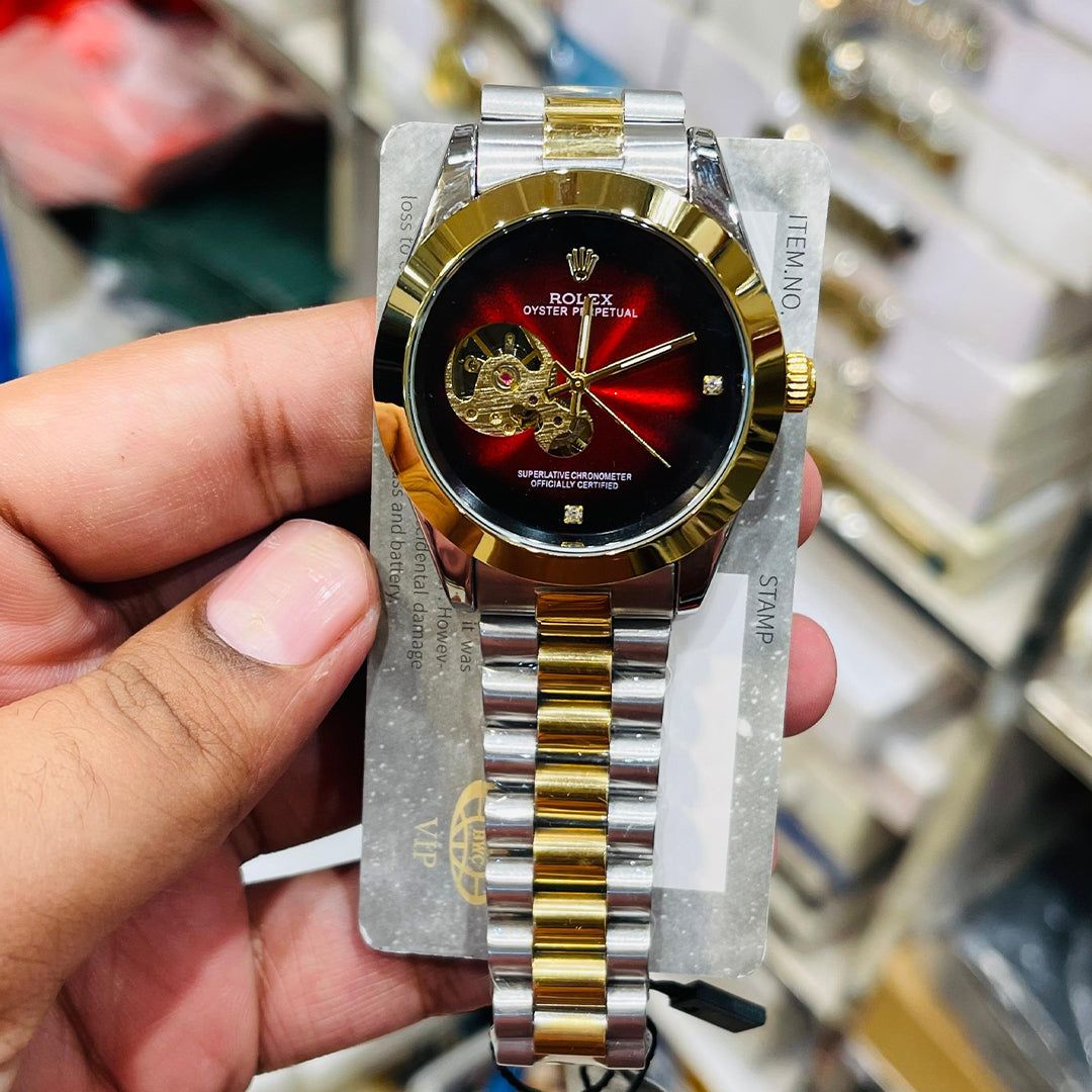 Rolex Oyster Perpetual-Inspired – Two-Tone - Skeleton Dial | Automatic Watch