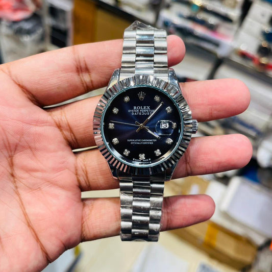 Rolex Datejust-Inspired – Stainless Steel | Diamond Marker Watch