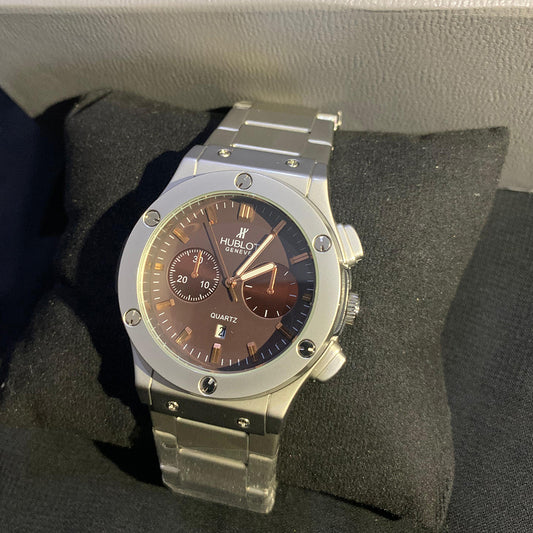 Hublot Classic Chrono – Gunmetal Brown Dial Quartz Watch