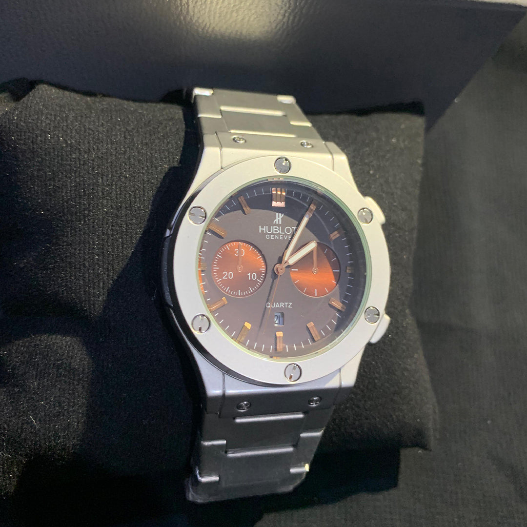 Hublot Classic Chrono – Gunmetal Brown Dial Quartz Watch