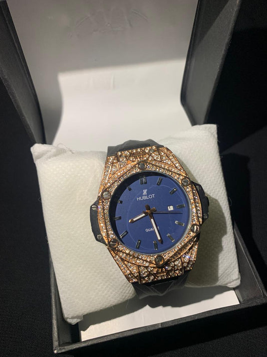 Hubloat Royal Quartz Watch – Midnight Blue & Gold