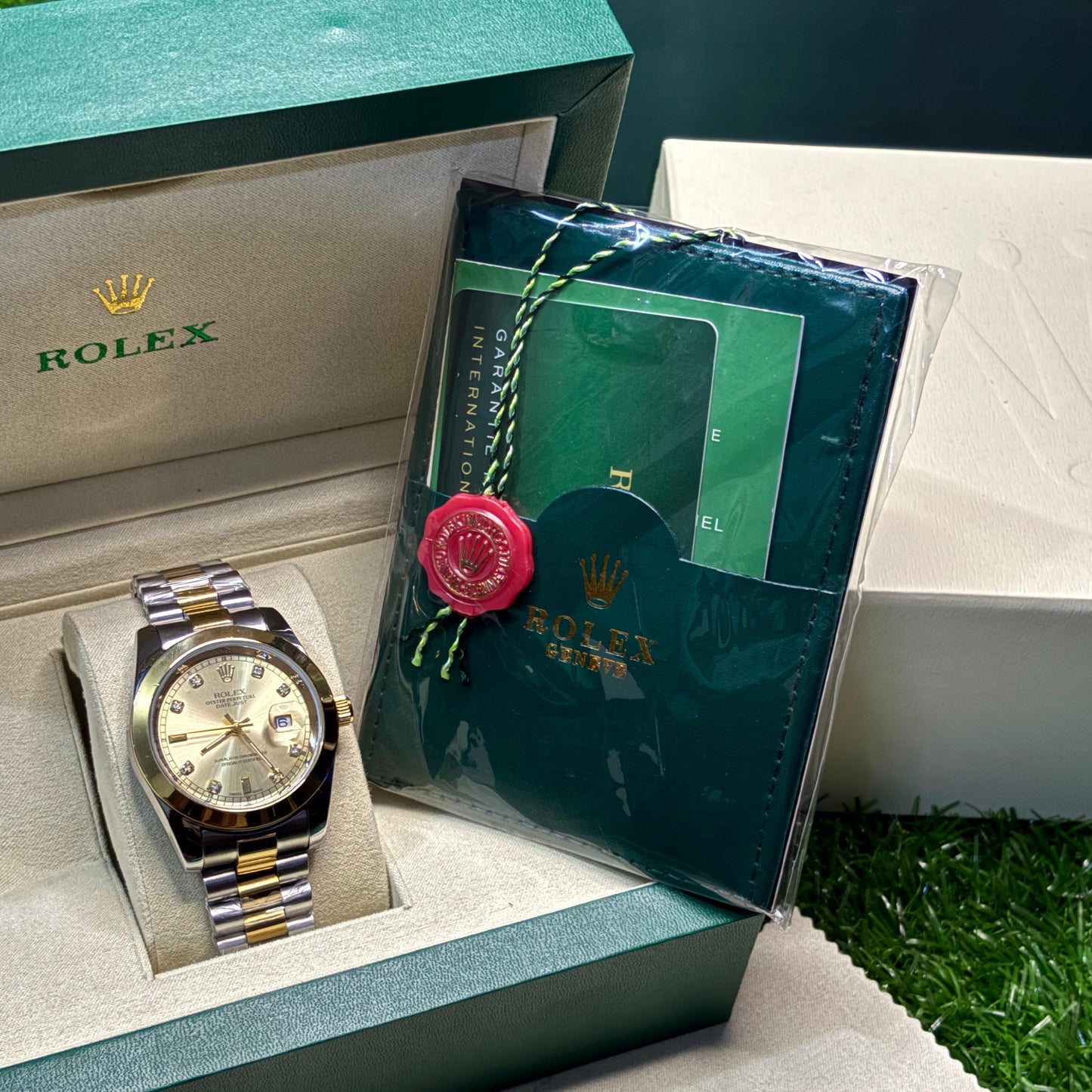 Rolex Oyster Perpetual Date Just Two-Tone Champagne Dial