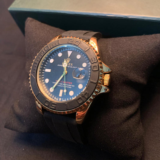 Rolex Yacht-Master – Black Dial with Rubber Strap (Luxury Sports Edition)