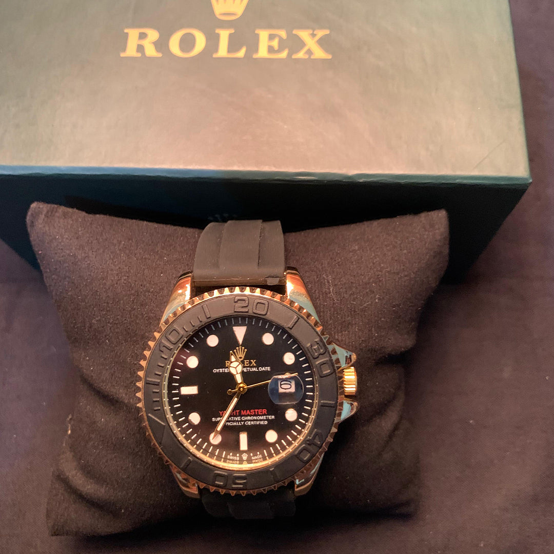 Rolex Yacht-Master – Black Dial with Rubber Strap (Luxury Sports Edition)