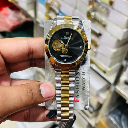 Rolex Oyster Perpetual-Inspired – Two-Tone - Skeleton Dial | Automatic Watch