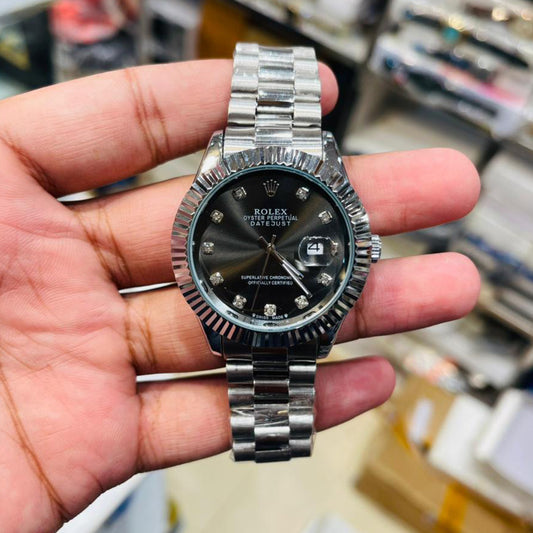 Rolex Datejust-Inspired – Stainless Steel | Diamond Marker Watch
