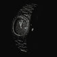 PP Luxury Iced-Out Black Crystal Watch – Date Display | Statement Piece