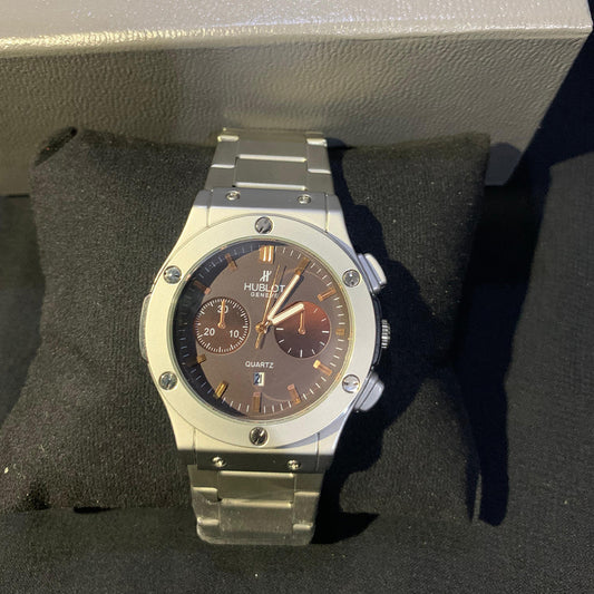 Hublot Classic Chrono – Gunmetal Brown Dial Quartz Watch