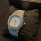 SILVER ICED OUT PATEK PHILLIPE