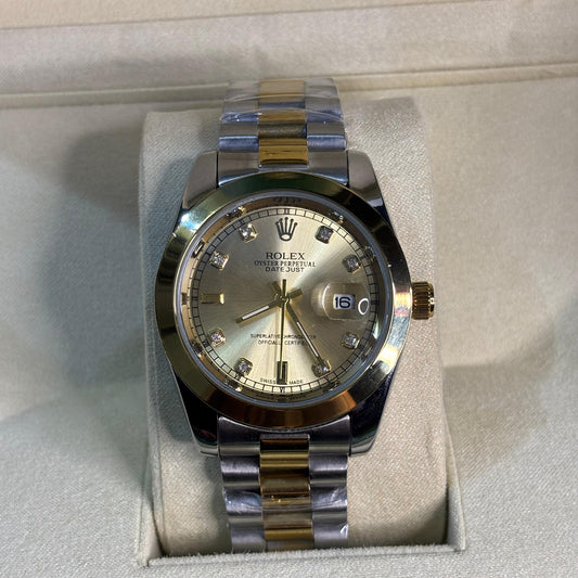 Rolex Oyster Perpetual Date Just  Two-Tone Champagne Dial