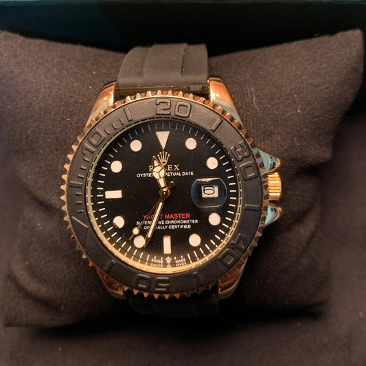 Rolex Yacht-Master – Black Dial with Rubber Strap (Luxury Sports Edition)
